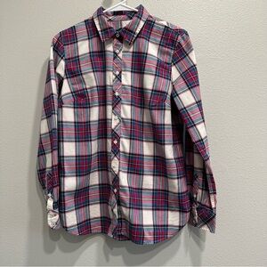 Talbots women’s small Casual Plaid Shirt - pink,Blue,green,white,cotton,office